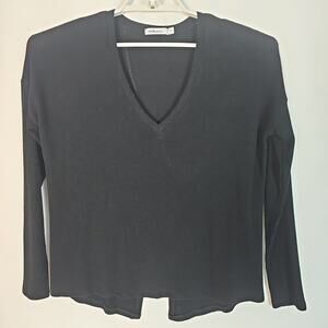 Red Haute Womens Black V-Neck Pullover Sweater Long Sleeve, Size S